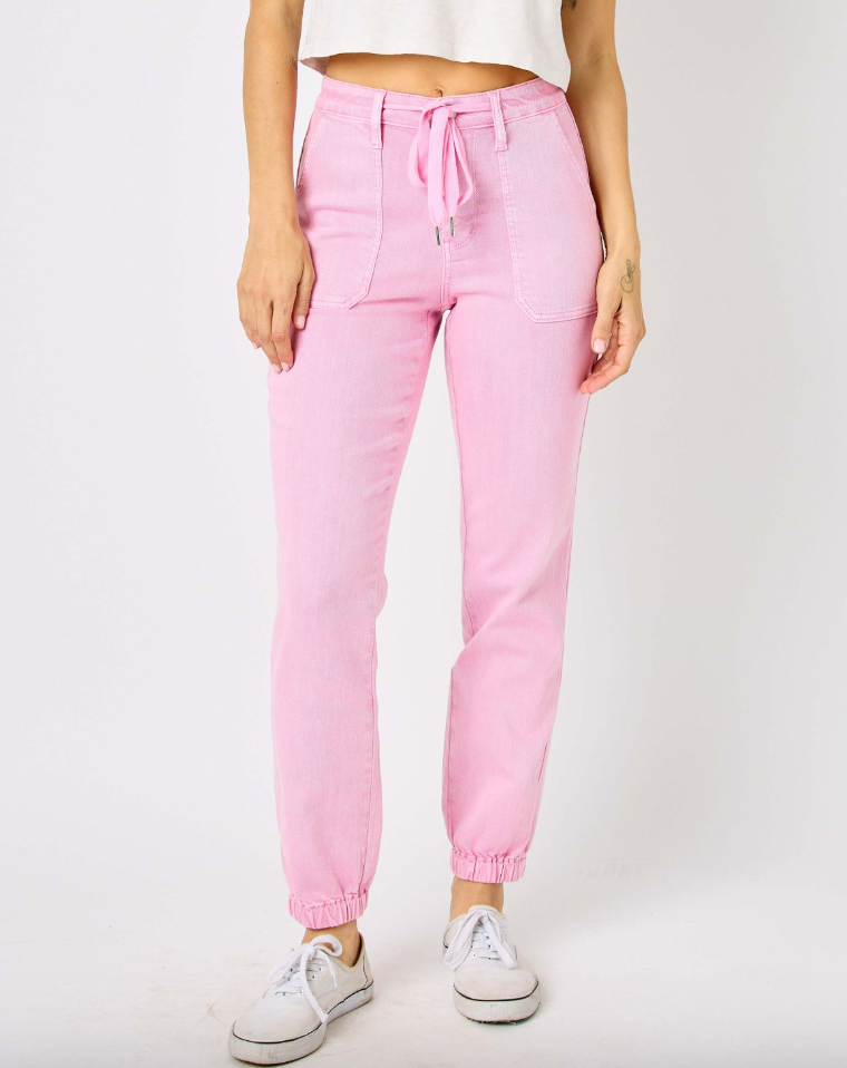 Pink Garment Dyed Joggers