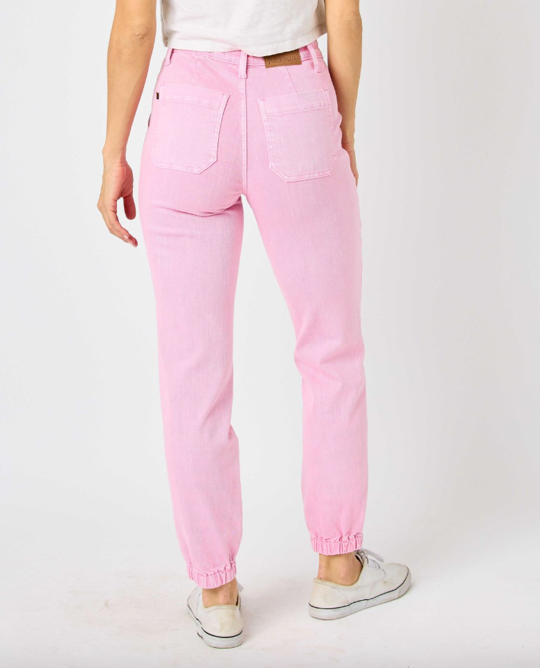 Pink Garment Dyed Joggers