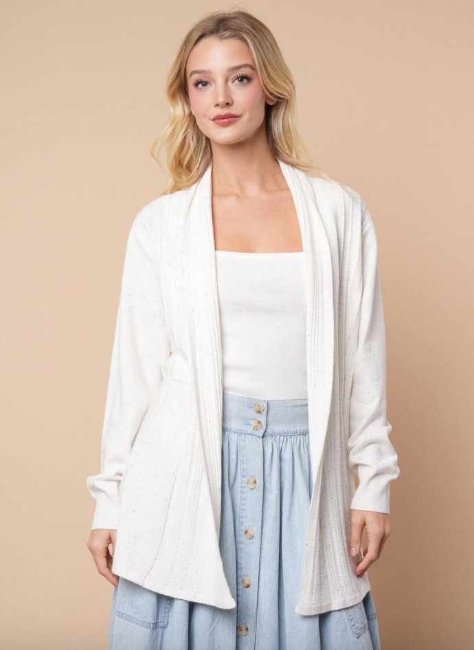 Confetti Knit Cardigan- Ivory