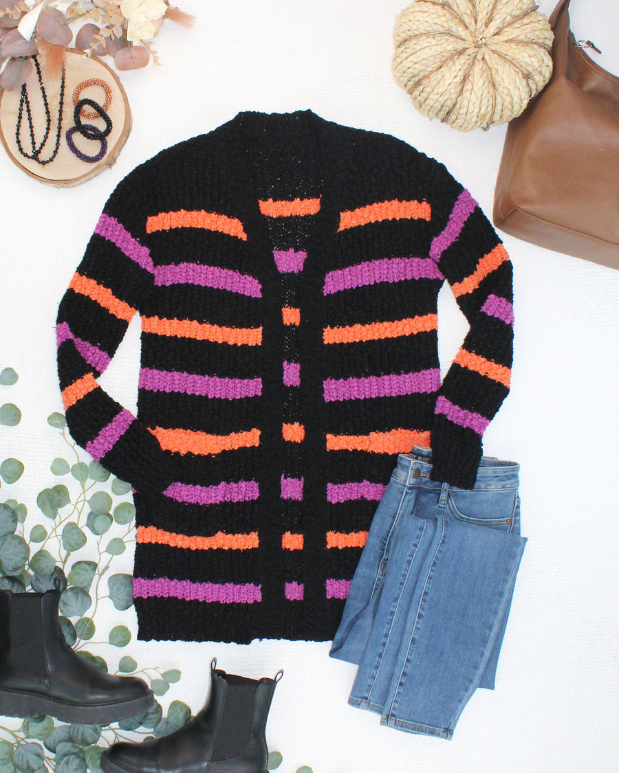 WAREHOUSE ONLY Halloween Striped Cardigan