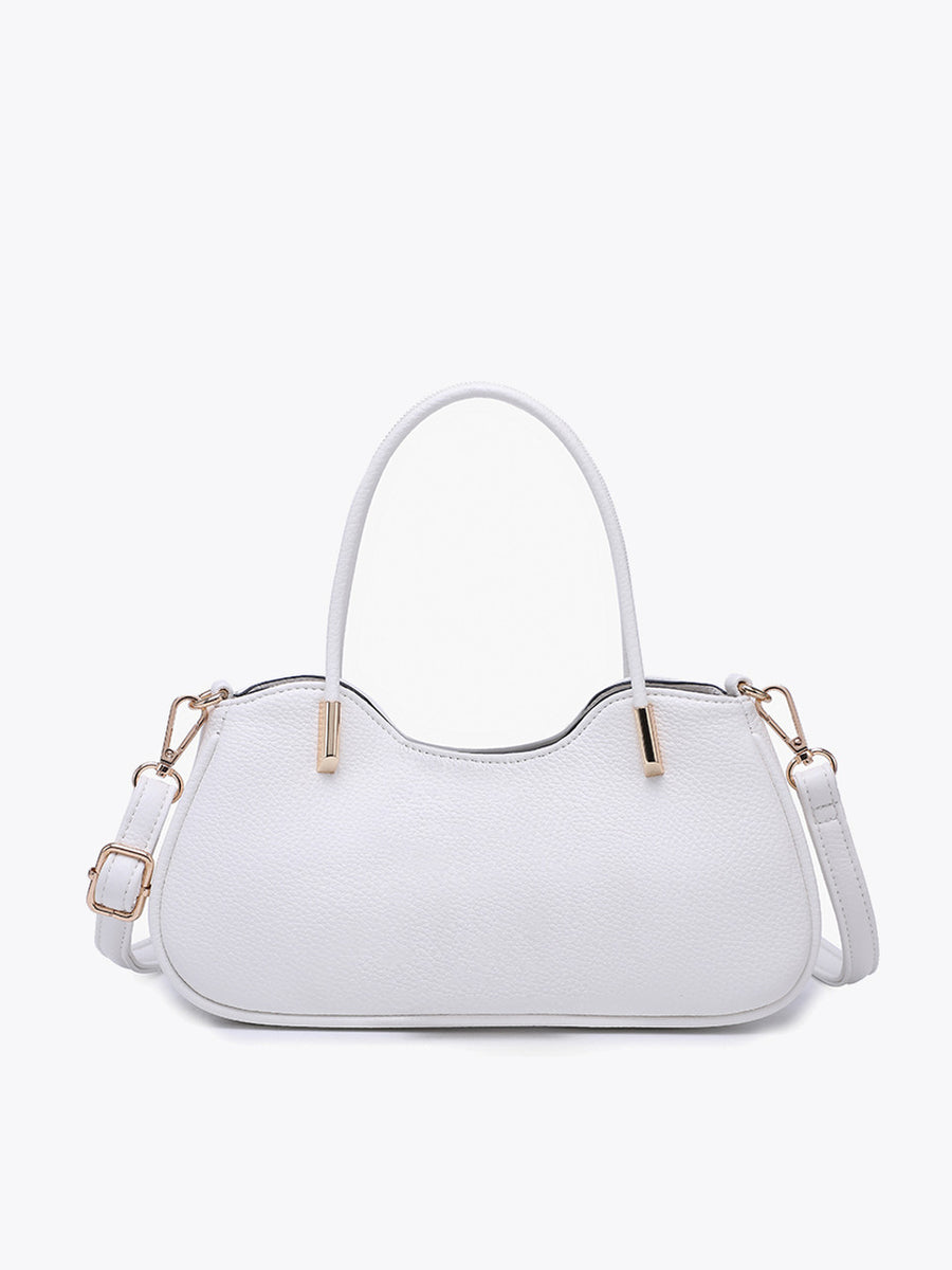 Ursala Shaped Satchel w/ Metal Accents- Off White