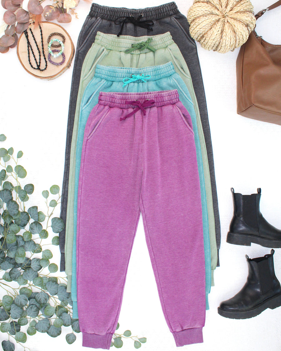 WAREHOUSE ONLY Vintage Wash Joggers - Olive