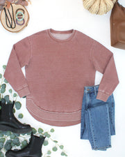 WAREHOUSE ONLY Vintage Wash Pullover - Brown
