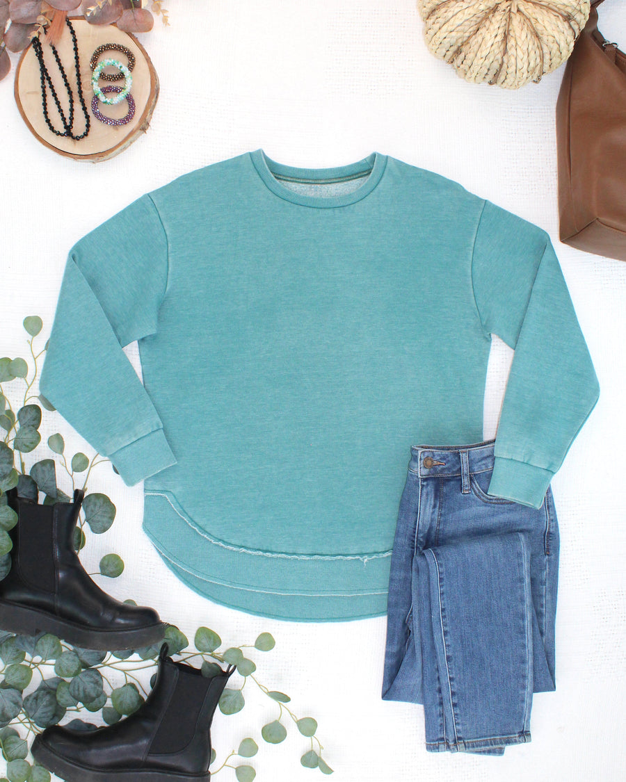 WAREHOUSE ONLY Vintage Wash Pullover - Teal