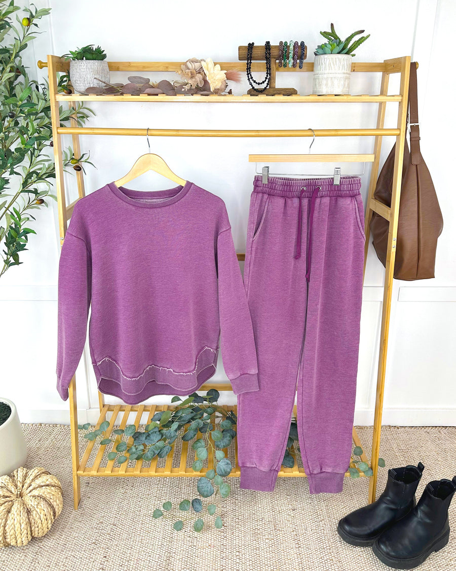 WAREHOUSE ONLY Vintage Wash Joggers - Purple