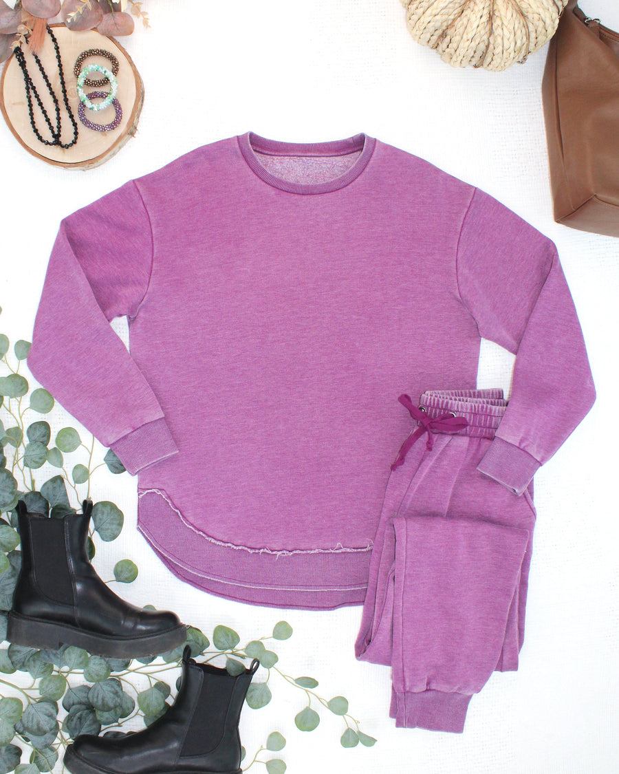 WAREHOUSE ONLY Vintage Wash Pullover - Purple