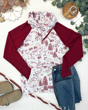 WAREHOUSE ONLY Classic Zoey ZipCowl Sweatshirt - Cranberry Woodland