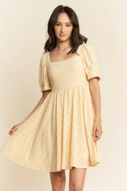 Eyelet Babydoll- Butter Yellow