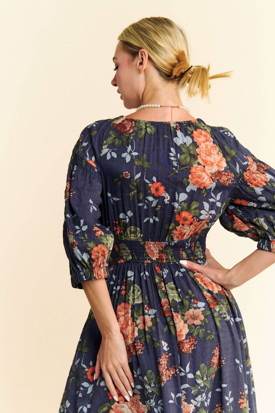 Midsummer Nights Maxi Dress- Navy Floral