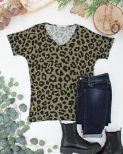 WAREHOUSE ONLY Chloe Cozy Top - Olive Animal Print