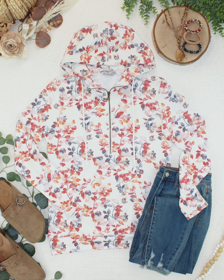 WAREHOUSE ONLY HalfZip Hoodie - Autumn Watercolor