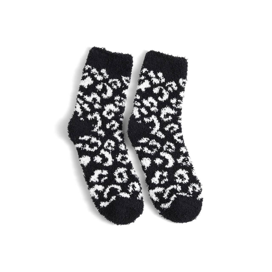 Black & White Fuzzy Socks- 3 Pair Set