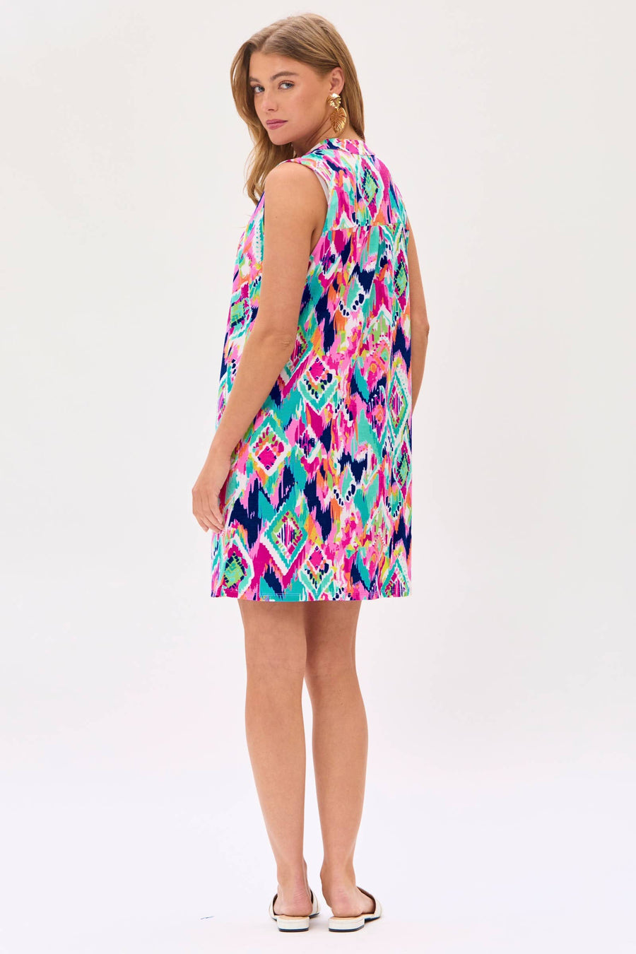 Lizzy Tank Dress- Chevron Waves
