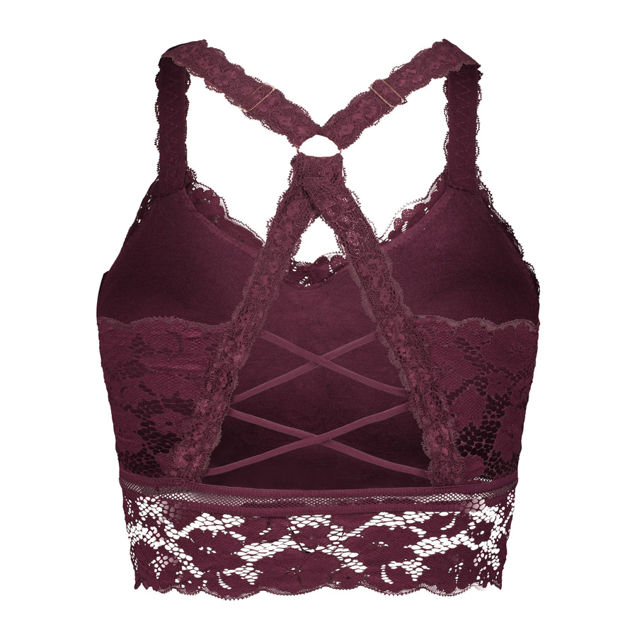 Juliette Lace Bralette- Eggplant
