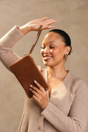 Riley Corduroy Crossbody/Wristlet: Black