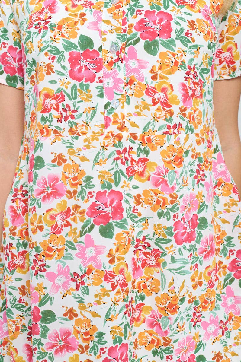 Floral Button Up Dress- Garden Party