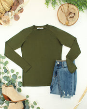WAREHOUSE ONLY Blair Long Sleeve Top - Dark Olive
