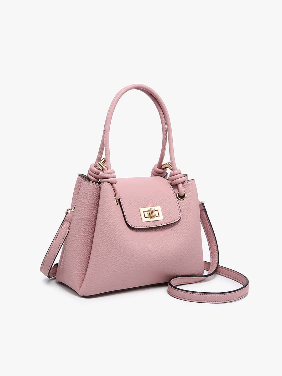 Zoey Triple Compartment Satchel w/ Twist-Lock Closure