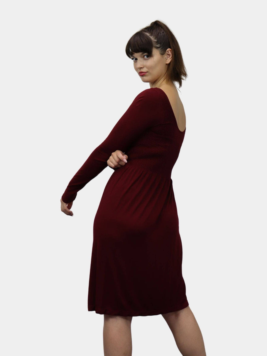 Knee Length Long Sleeve Dress