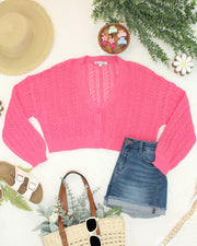 WAREHOUSE ONLY Callie Cropped Cardigan - Pink FINAL SALE