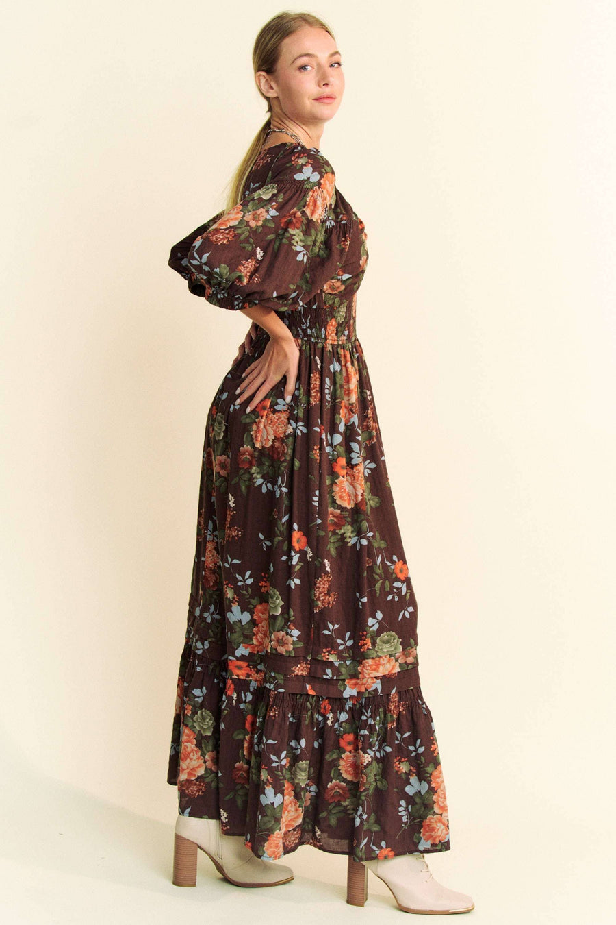 Midsummer Nights Maxi Dress- Navy Floral