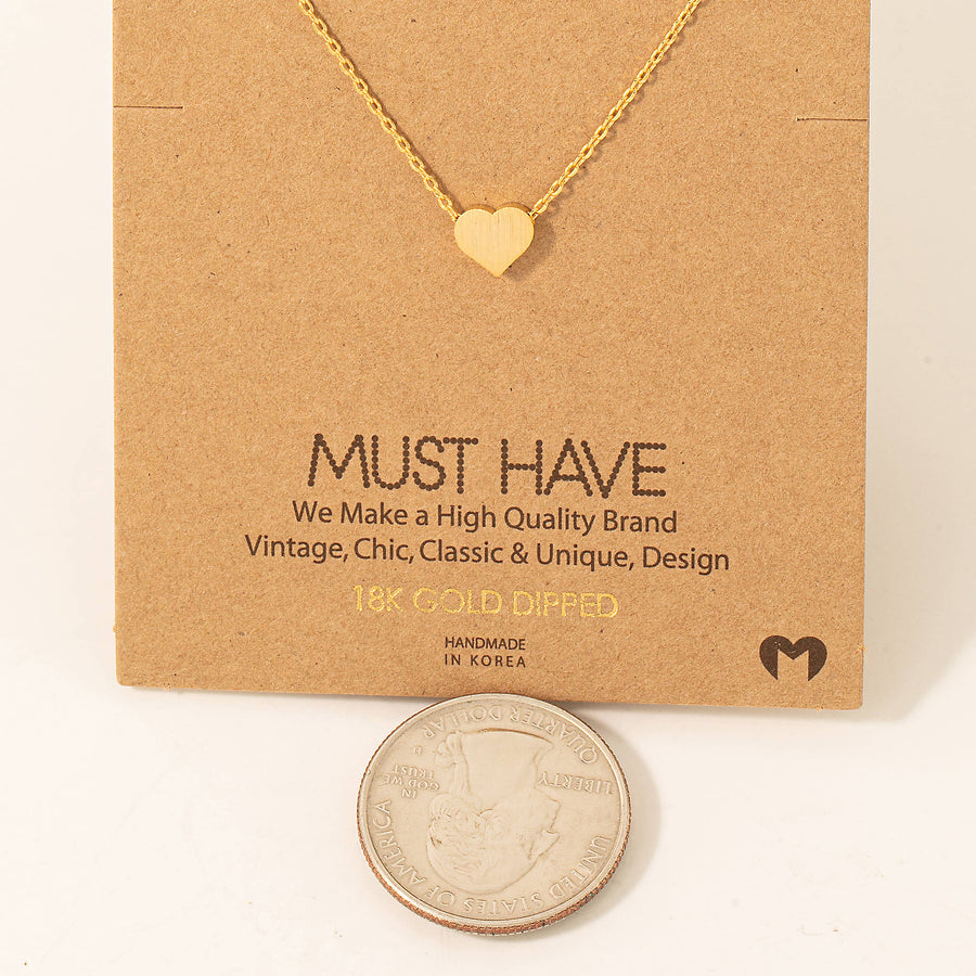 Dainty Heart Pendant Necklace: Gold