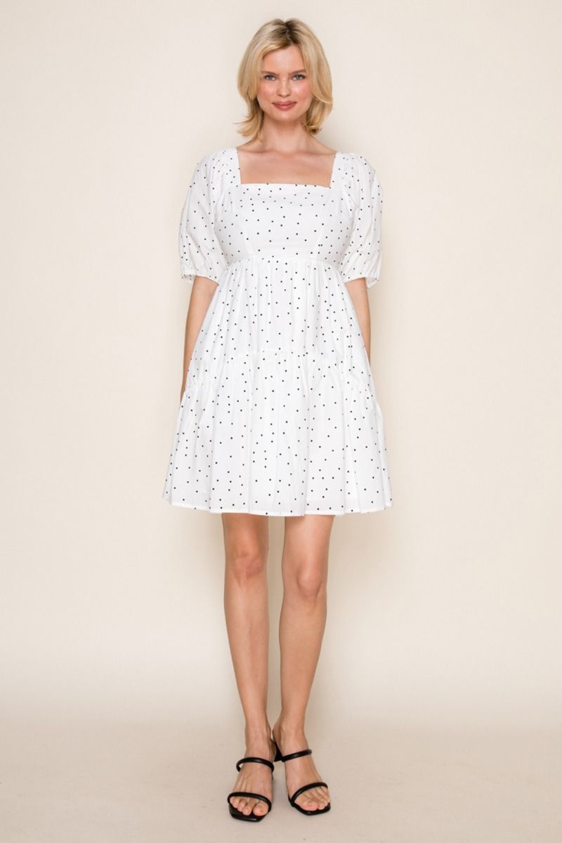 Polka Dot Babydoll with Short Sleeves
