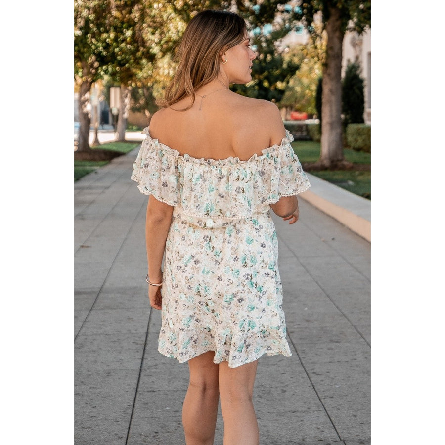 Off the Shoulder Floral- Green