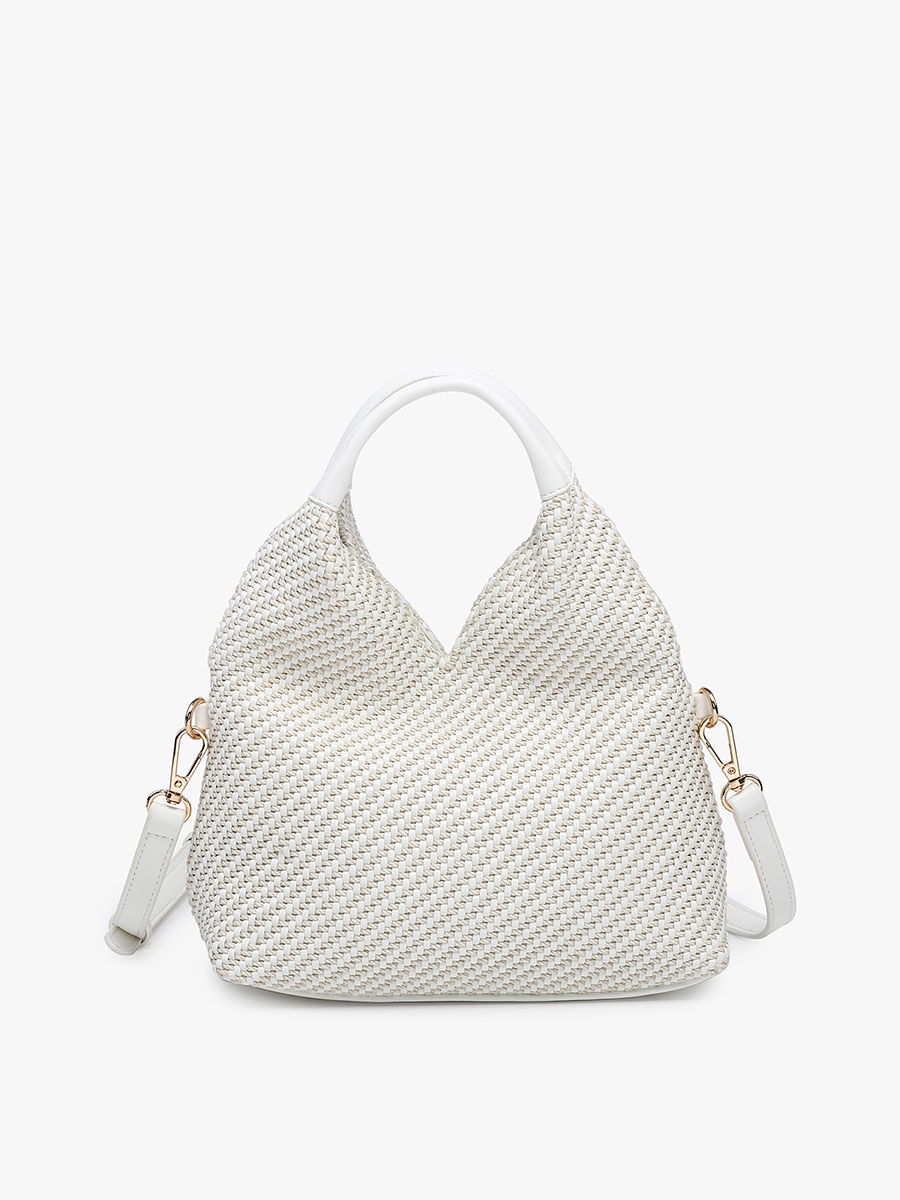 Cecily Striped Woven Hobo w/ Dual Handles