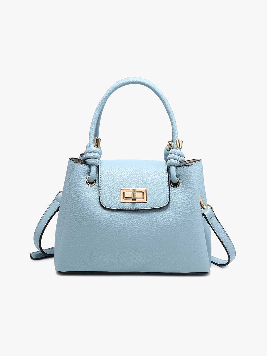 Zoey Triple Compartment Satchel w/ Twist-Lock Closure