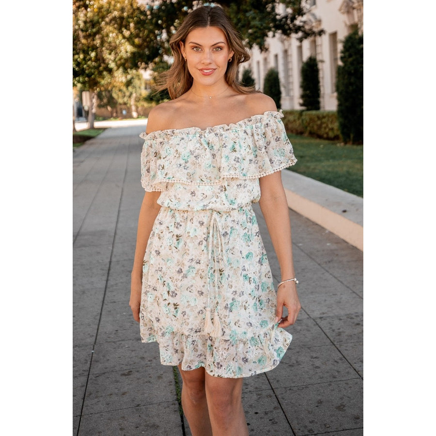 Off the Shoulder Floral- Green