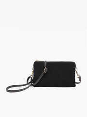 Riley Corduroy Crossbody/Wristlet: Black