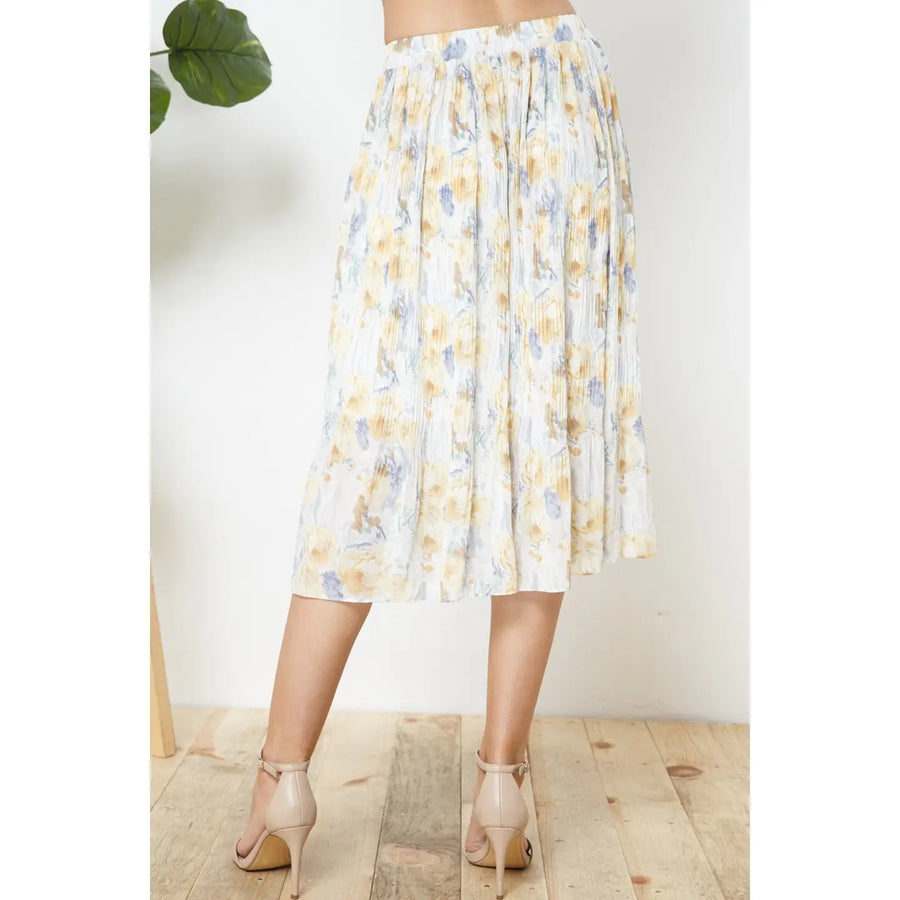 Textured Floral Skirt