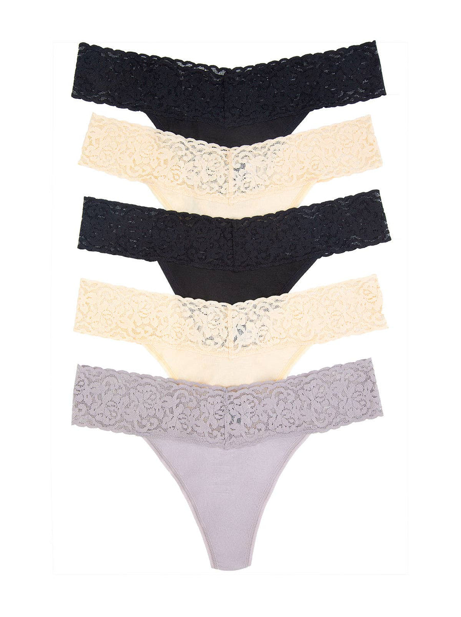 Stretch Lace Top Thong 5-Pack - Everyday Combo
