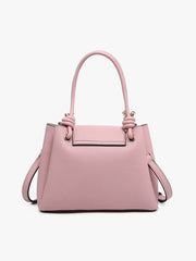 Zoey Triple Compartment Satchel w/ Twist-Lock Closure