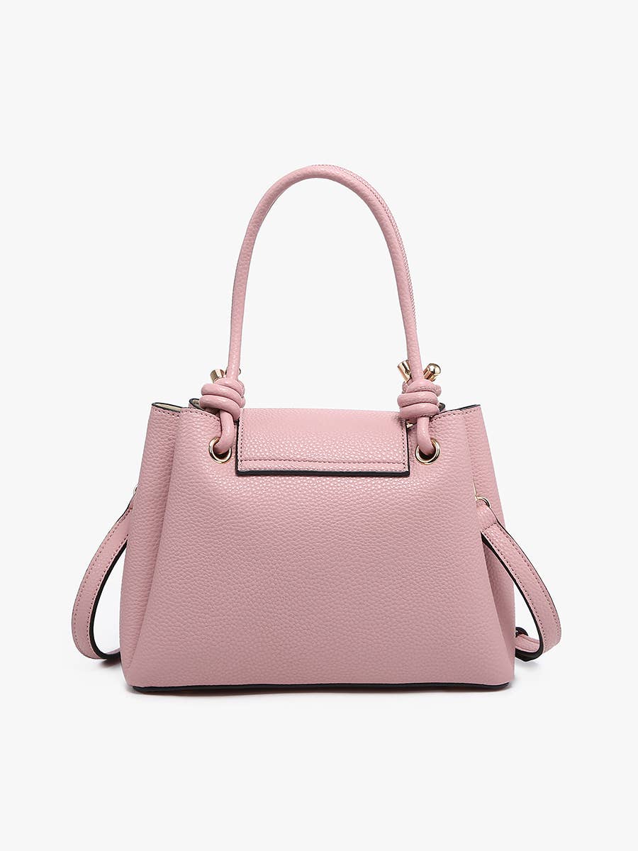 Zoey Triple Compartment Satchel w/ Twist-Lock Closure