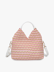 Cecily Striped Woven Hobo w/ Dual Handles