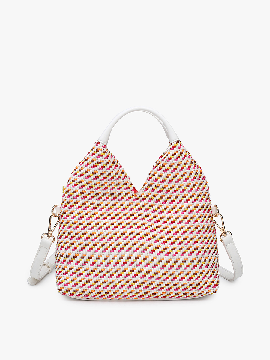 Cecily Striped Woven Hobo w/ Dual Handles