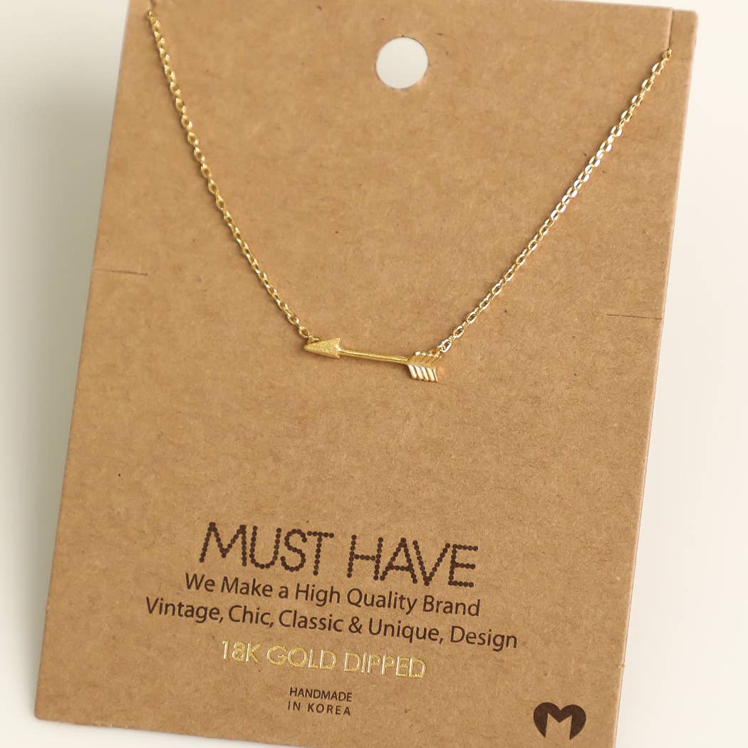 Love Arrow Pendant Necklace: Silver