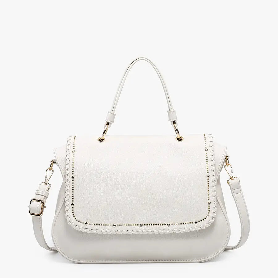 Cricket Studded Flapover Hobo w/ Handle