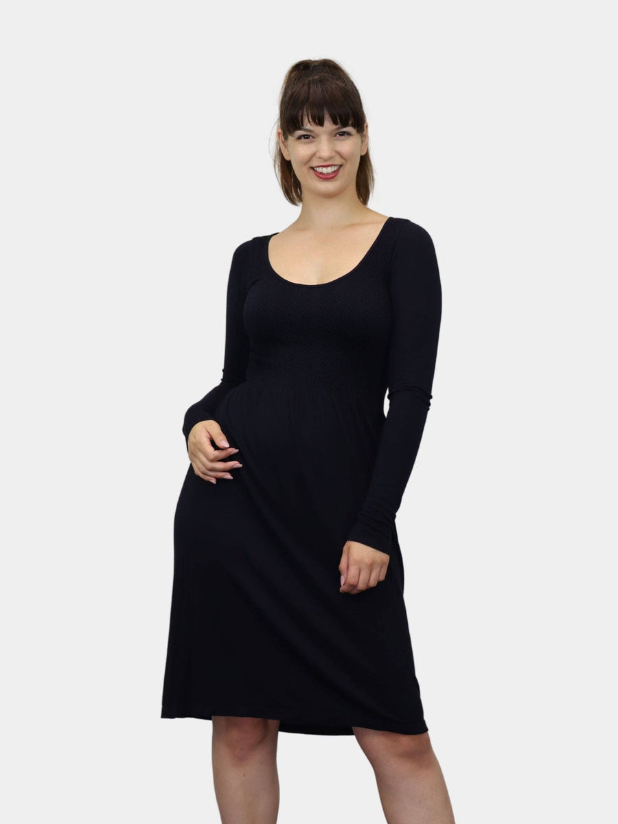Knee Length Long Sleeve Dress