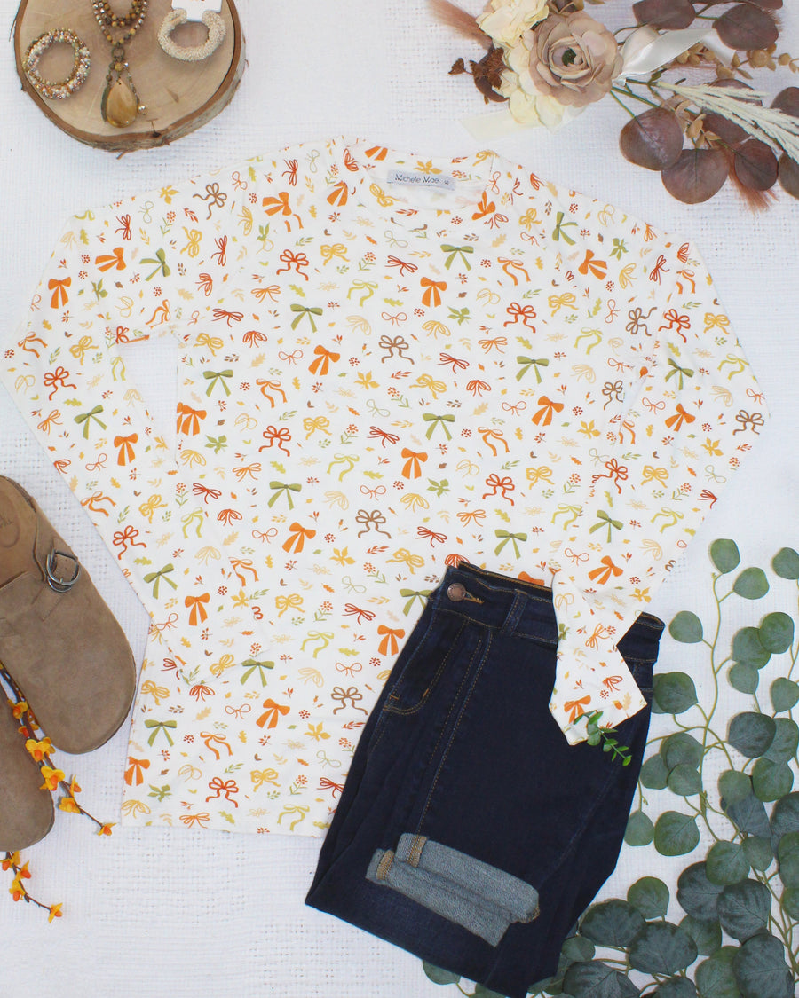 WAREHOUSE ONLY Blair Long Sleeve Top - Harvest Bows