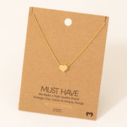 Dainty Heart Pendant Necklace: Gold