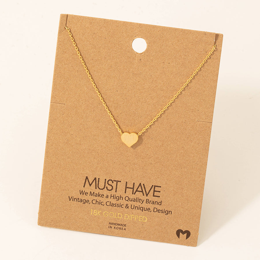 Dainty Heart Pendant Necklace: Gold