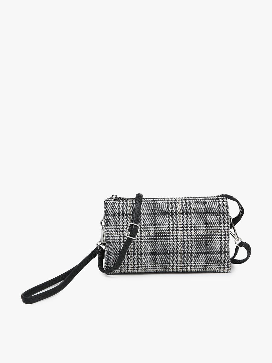 Riley Plaid Crossbody/Wristlet: Green