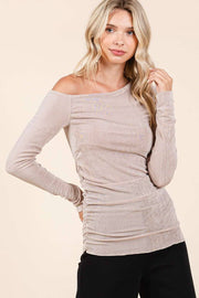One Shoulder Long Sleeve Top