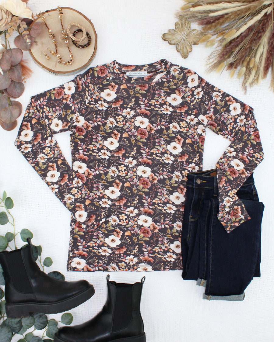WAREHOUSE ONLY Blair Long Sleeve Top - Blushwood Floral
