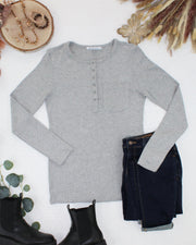 WAREHOUSE ONLY Georgia Long Sleeve Top - Light Grey