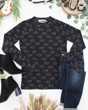 WAREHOUSE ONLY Blair Long Sleeve Top - Midnight Ghosts