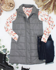 WAREHOUSE ONLY Harlow Long Vest - Grey